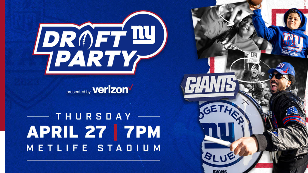 Giants Draft Party presented by Verizon to be held at MetLife Stadium on  April 27