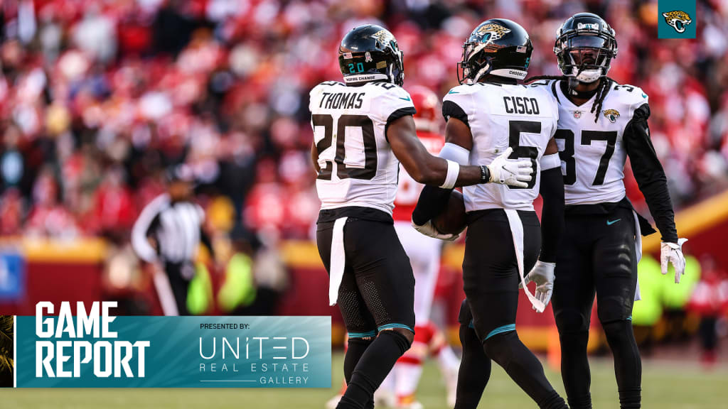 KANSAS CITY, MO - NOVEMBER 13: Jacksonville Jaguars safety Rayshawn Jenkins  (2) before an NFL game between the Jacksonville Jaguars and Kansas City  Chiefs on November 13, 2022 at GEHA Field at