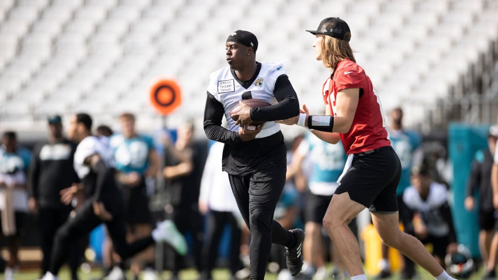 Jacksonville Jaguars quarterback Trevor Lawrence wears a Salute to Service  hoodie during pre-game warmups before an NFL football game against the  Kansas City Chiefs, Sunday, Nov. 13, 2022 in Kansas City, Mo. (