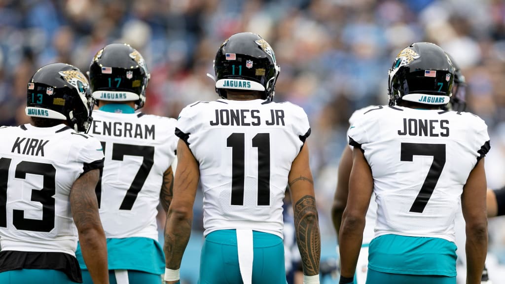 Jacksonville Jaguars wide receiver Zay Jones (7) in action during