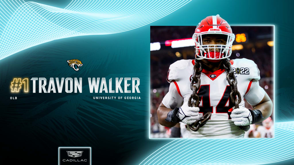 Travon Walker Jacksonville Jaguars Framed 15 x 17 Player Collage with A Piece of Game-Used Ball