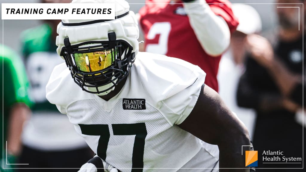 Mekhi Becton struggles at Jets camp as road to return continues