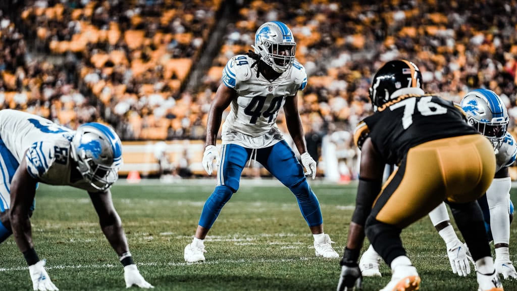 August 17, 2019: Detroit Lions linebacker Jalen Reeves-Maybin (44