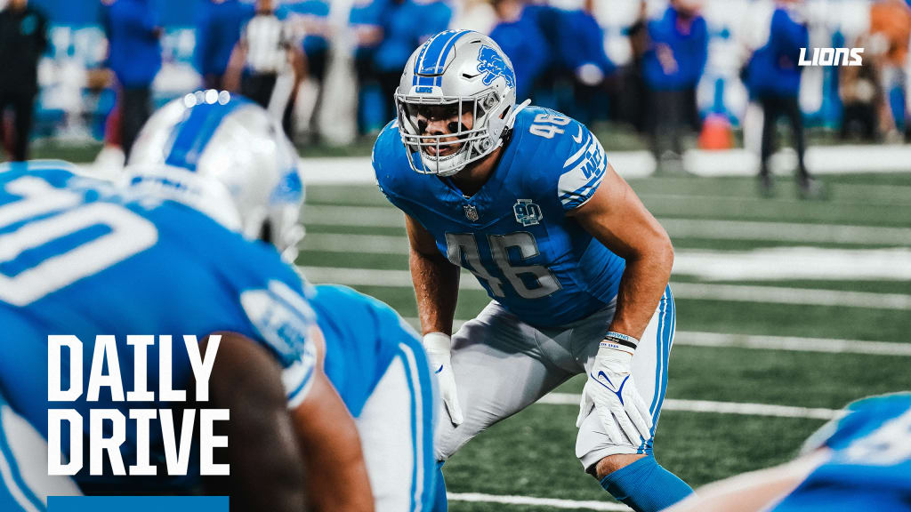 Detroit Lions head coach Dan Campbell reacts to Lions fans energy during  first preseason game