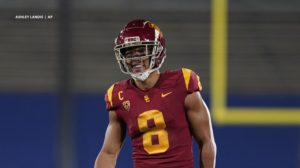 Amon-Ra St. Brown wears perfect USC jersey before he smacks Bills' DBs