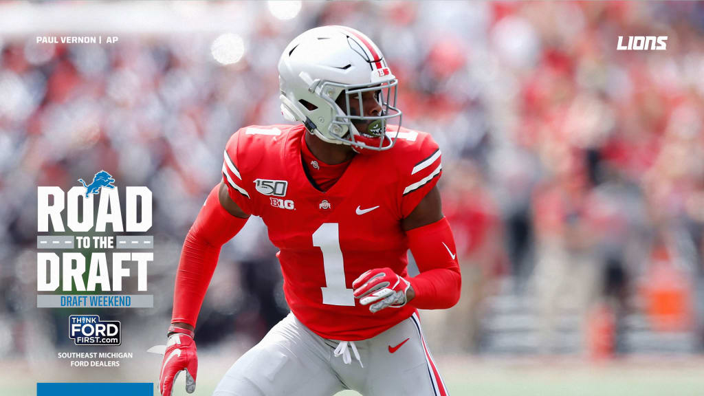 Photo: Lions Jeff Okudah Bats Football Away from Steelers George