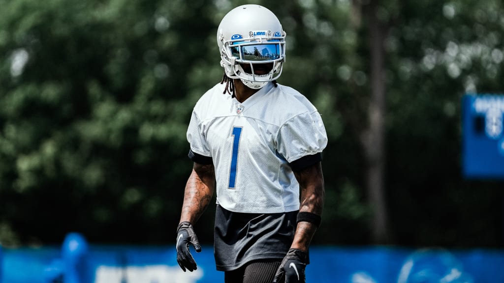 Detroit Lions players meet with the media on July 26