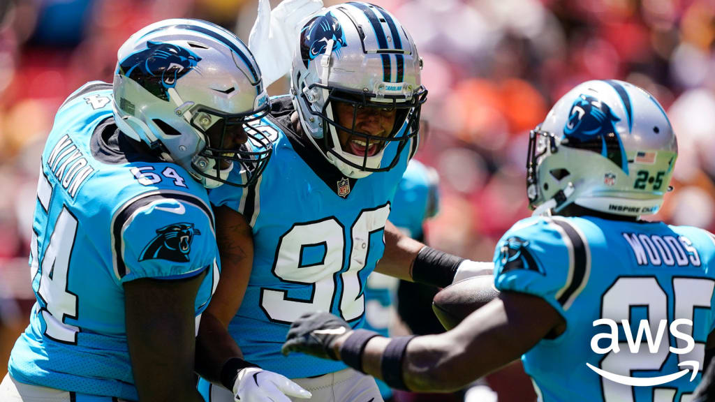 Carolina Panthers guard Michael Jordan (73) takes the field before