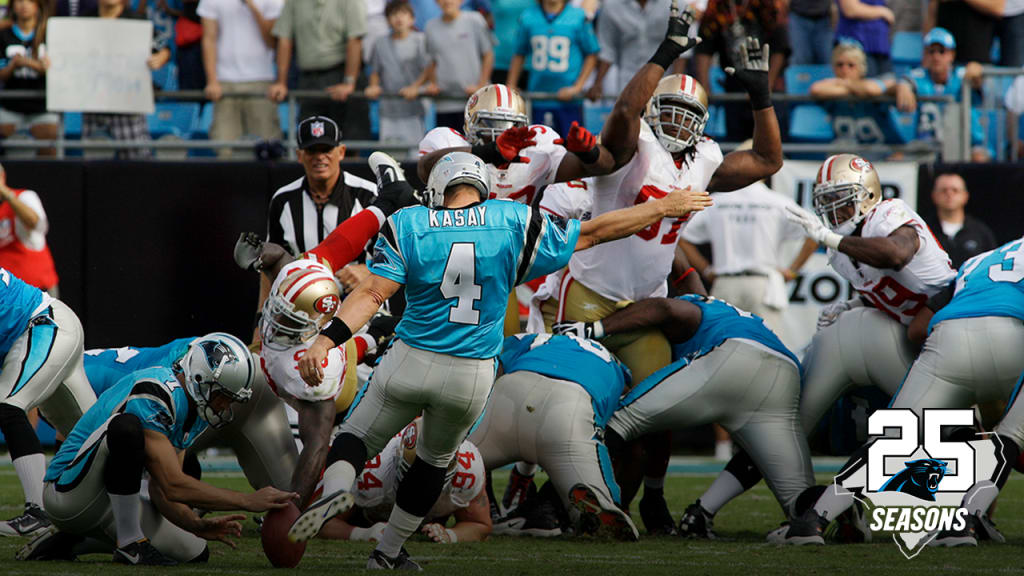 Photo: Carolina Panthers John Kasay kicks a field goal before a NFL  Preseason game against the New York Giants at Giants Stadium -  NYP20090817111 