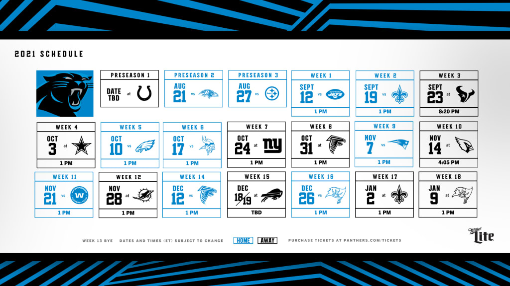 Panthers finalize 2020 preseason schedule