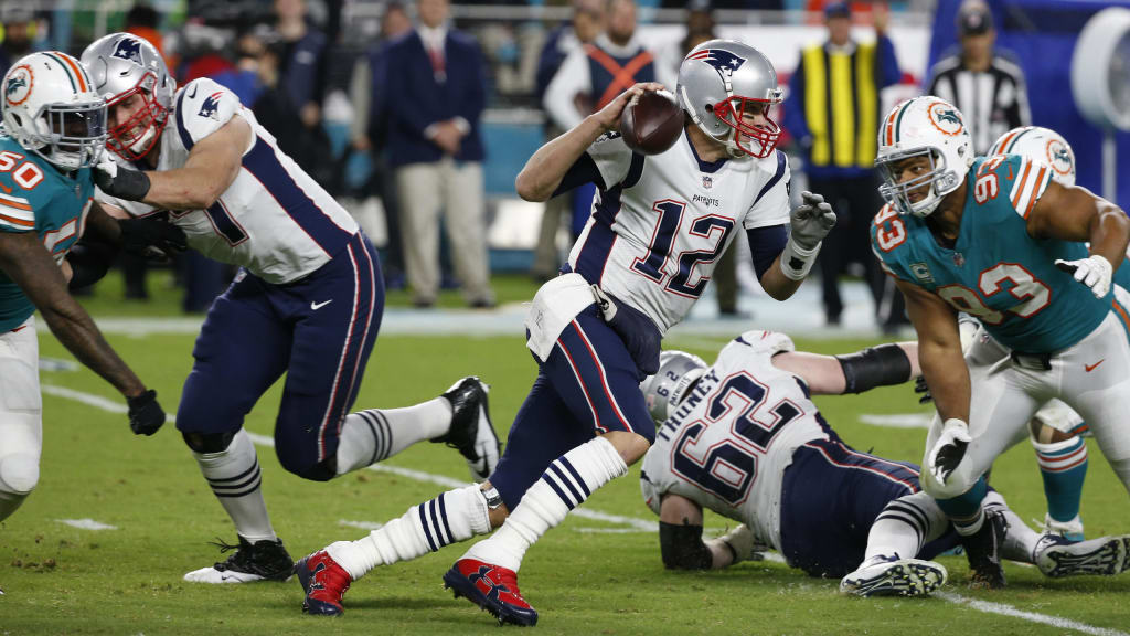 Brady and the Pats overcome scoreless first half to beat the Dolphins, 27-24