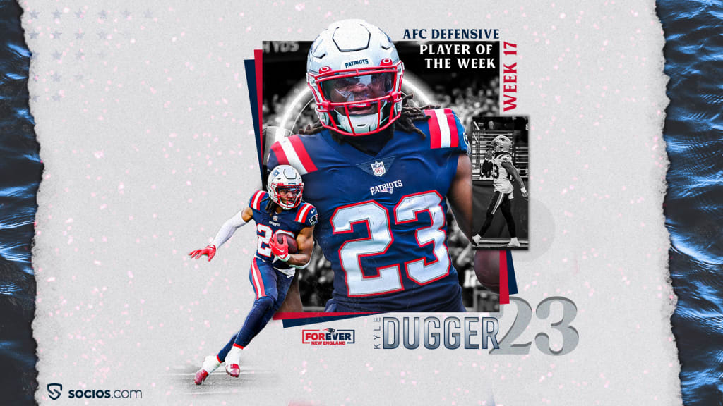 Kyle Dugger 23 New England Patriots football player glitch poster