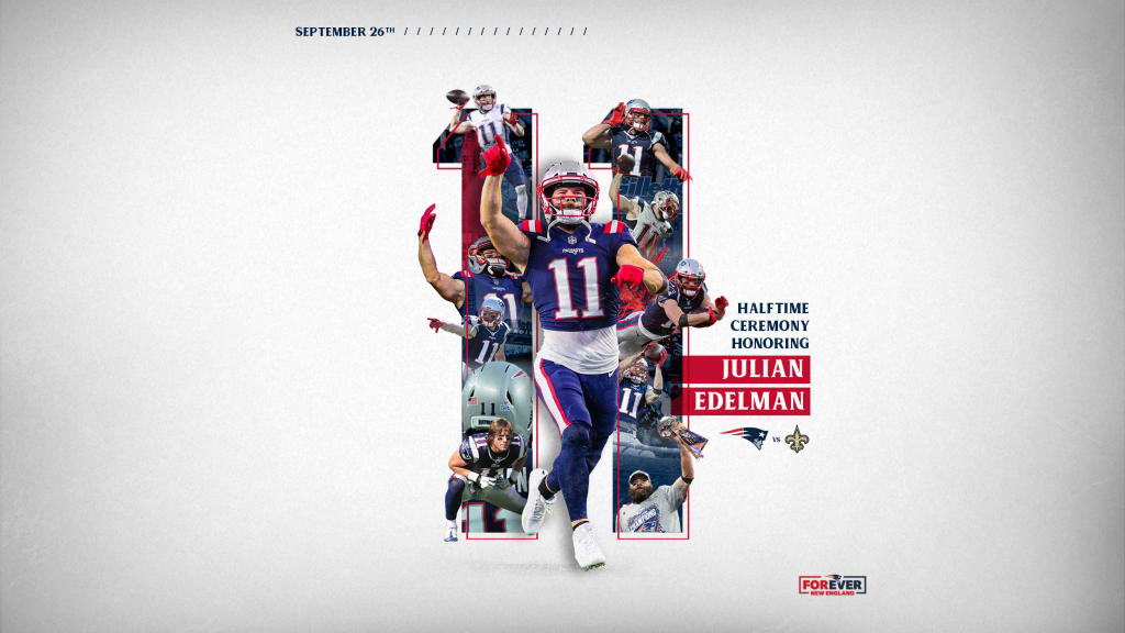 Patriots celebrate legend Julian Edelman during halftime ceremony