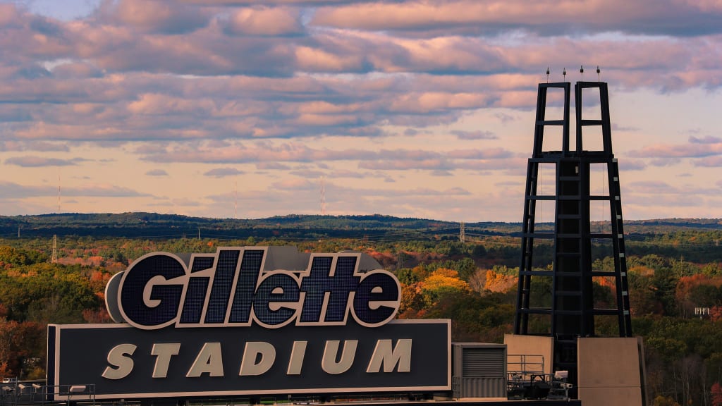 FOXBOROUGH, MA - APRIL 22: The new giant video board at Gillette