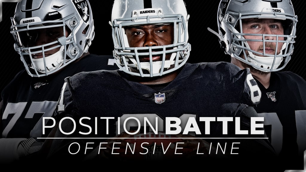 Oakland Raiders offensive guard Jordan Devey (65), center Richie Incognito  (64), and offensive …