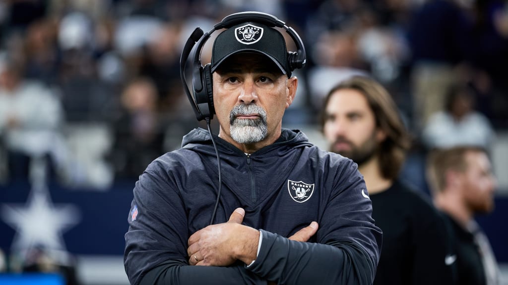 Las Vegas Raiders interim head coach Rich Bisaccia stands on the sideline  during the second half of an NFL football game against the Cleveland  Browns, Monday, Dec. 20, 2021, in Cleveland. (AP