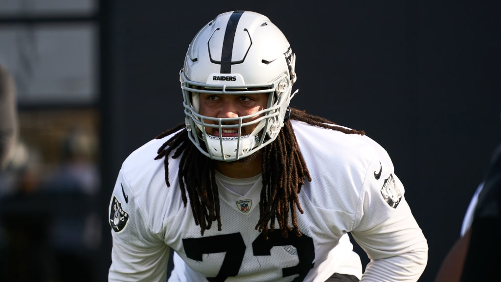 Raiders wide receiver Willie Snead (17) makes a catch before an NFL  football game against the P …