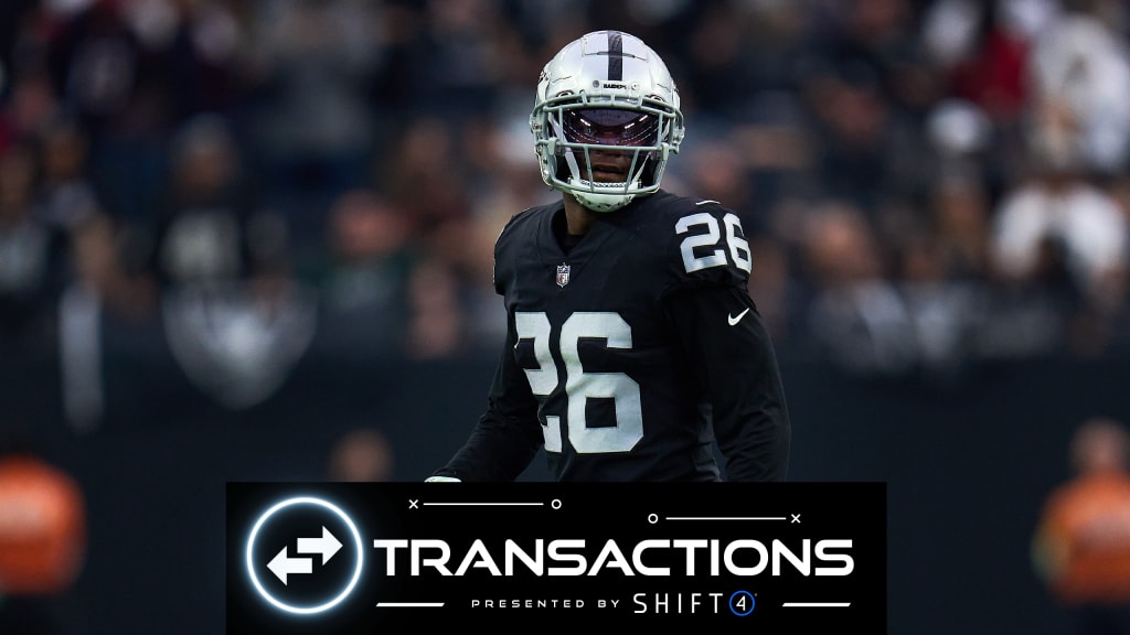 Las Vegas Raiders cornerback Rock Ya-Sin (26) leaves the field against the  Indianapolis Colts during the first half of an NFL football game, Sunday,  Nov 13, 2022, in Las Vegas. (AP Photo/Rick