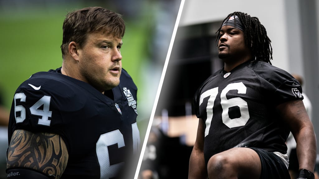 Raiders offensive guard John Simpson (76) before an NFL football game  against the Miami Dolphin …