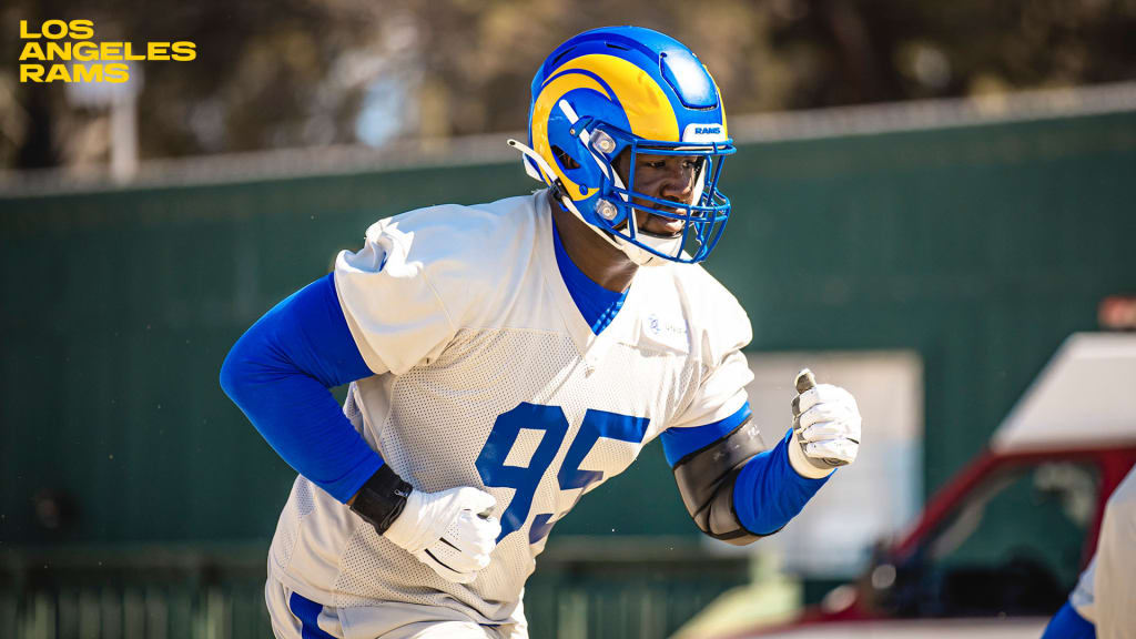 Los Angeles Rams rookie defensive tackle Bobby Brown III destroys a block  for a massive third-down tackle for loss