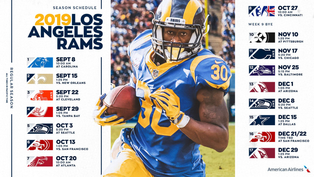 show me the rams schedule