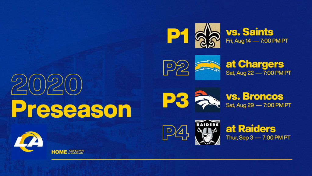 rams schedule 2020