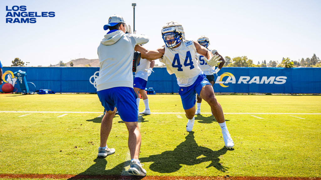 Los Angeles Rams linebacker Daniel Hardy (44) and safety Jake