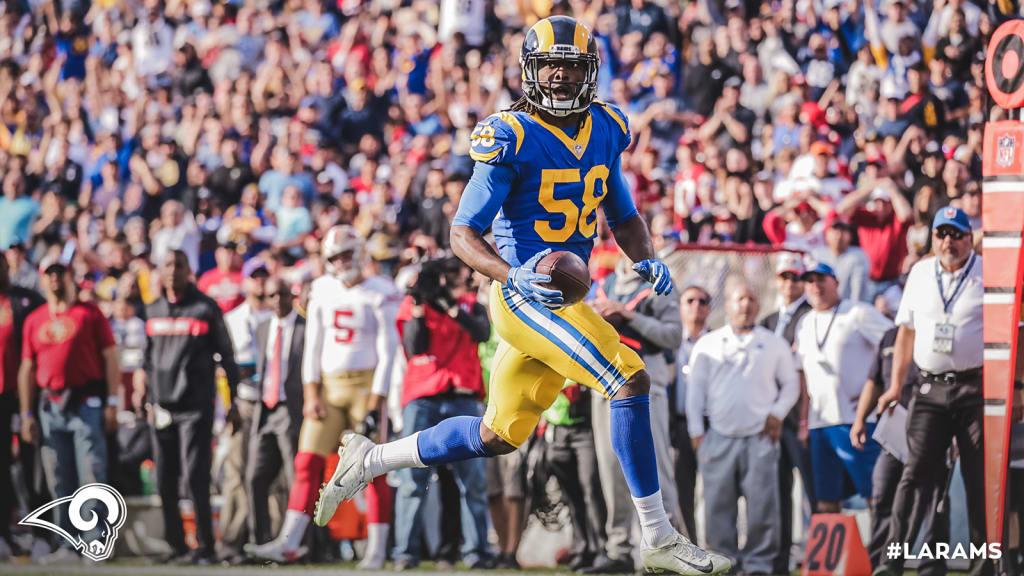 Los Angeles Rams outside linebacker Cory Littleton (58) during the