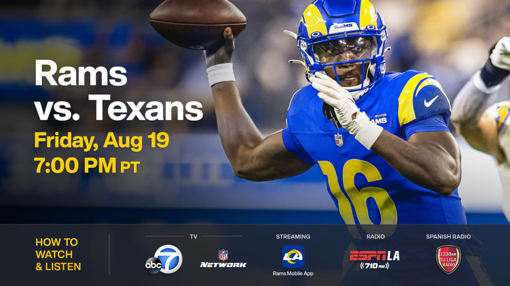 How to watch Texans at Rams on August 19, 2022
