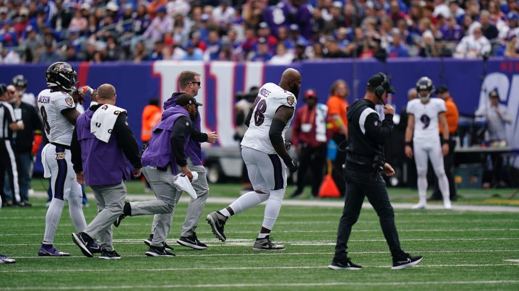 Ravens QB Lamar Jackson carted into locker room with ankle sprain