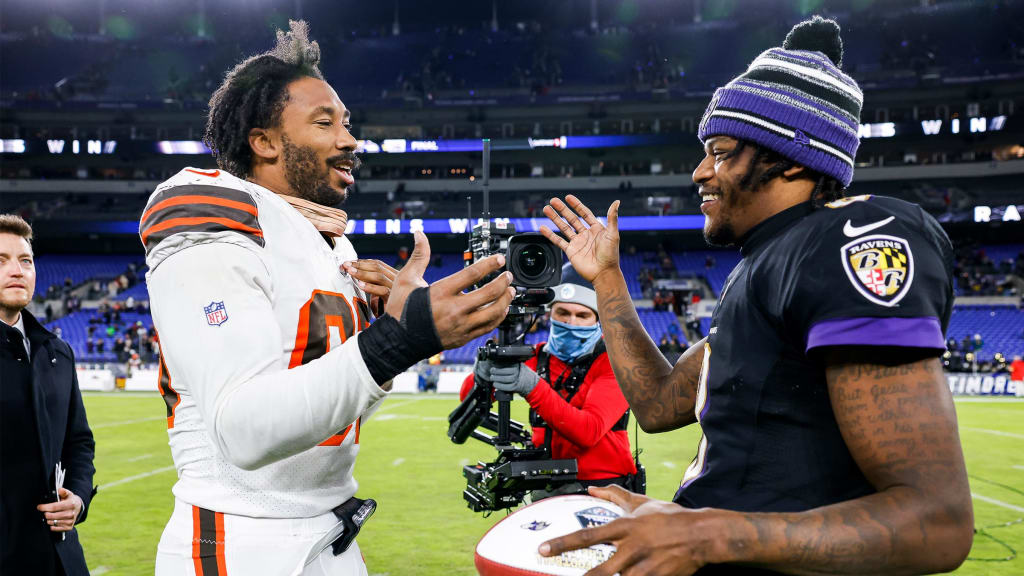 Myles Garrett Takes Heat for Dapping Up Lamar Jackson After