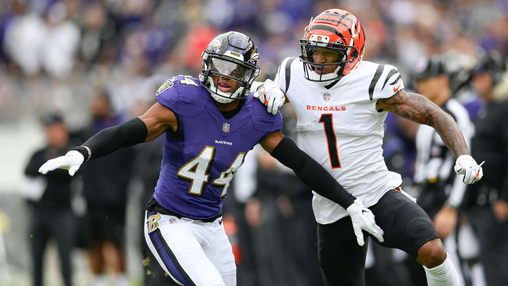 Baltimore Ravens cornerback Marlon Humphrey (44) in action during