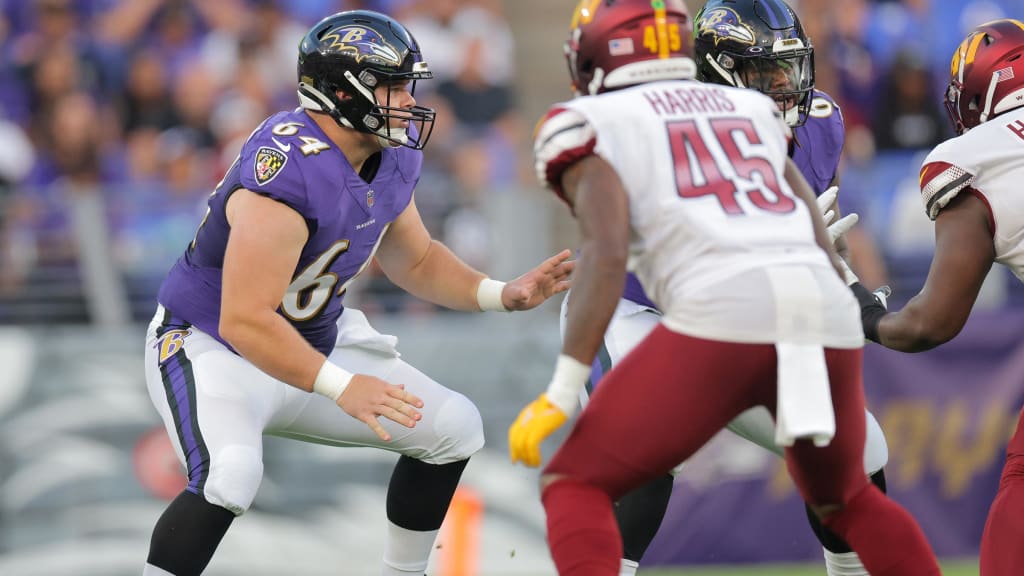 Tyler Linderbaum Baltimore Ravens Youth Purple Name & Number Logo