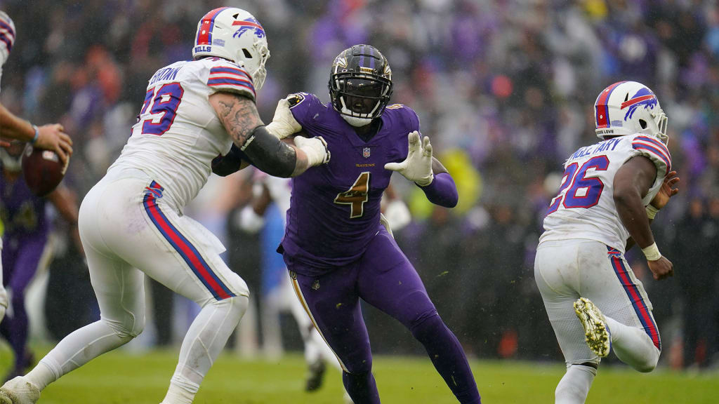 Baltimore Ravens wide receiver Demarcus Robinson runs a route during the  first half of an NFL football game between the Baltimore Ravens and the  Buffalo Bills, Sunday, Oct. 2, 2022, in Baltimore. (