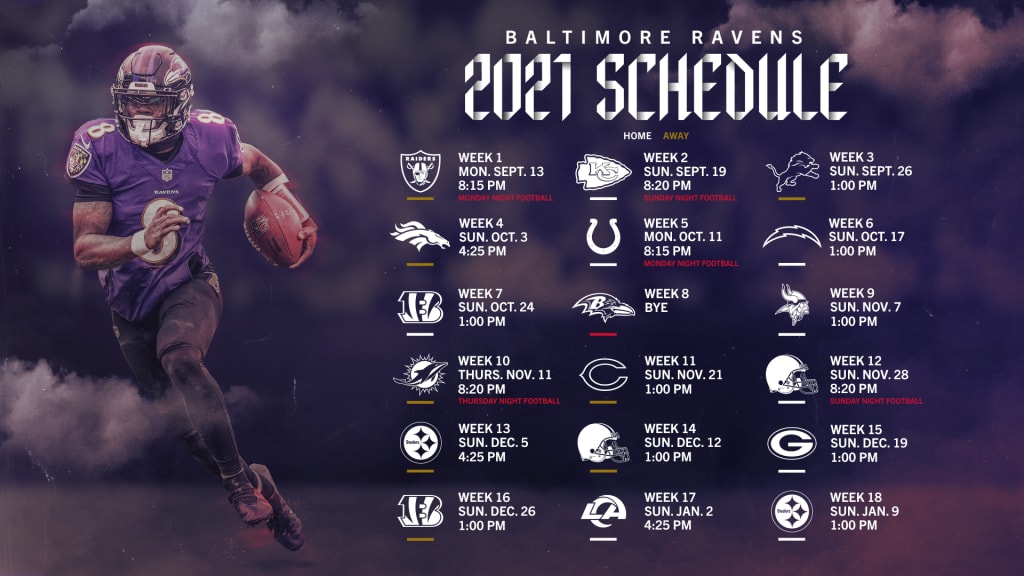 Ravens schedule 2021: Dates & times for all 17 games, strength of