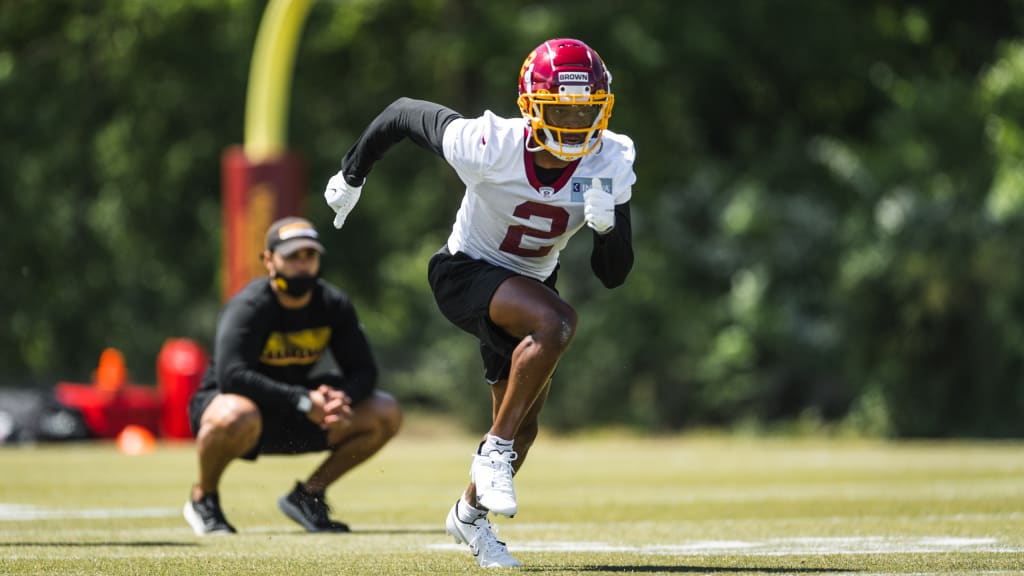 Washington Commanders WR Dyami Brown (2) catches a pass while