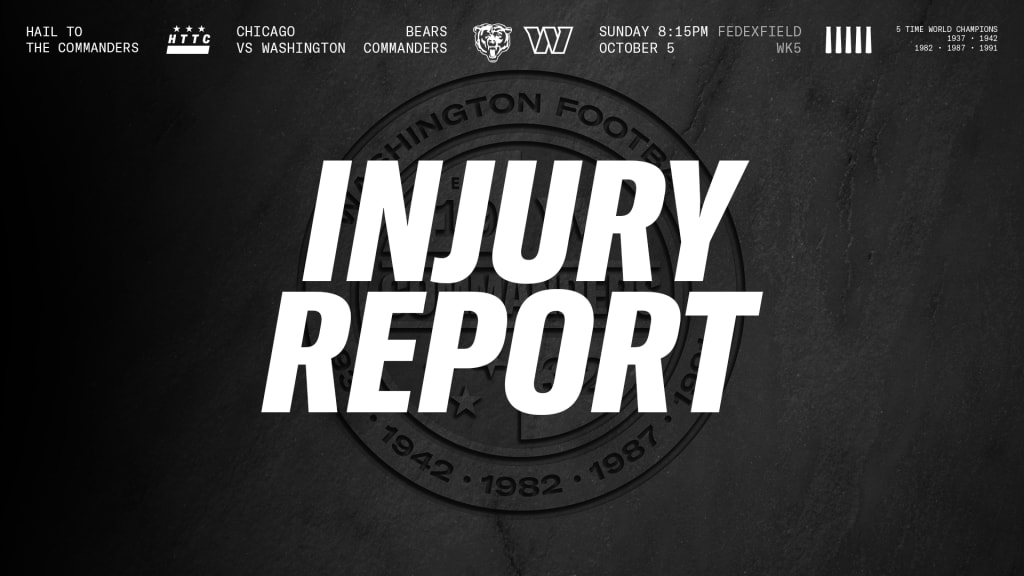 Commanders-Bears Week 5 injury report