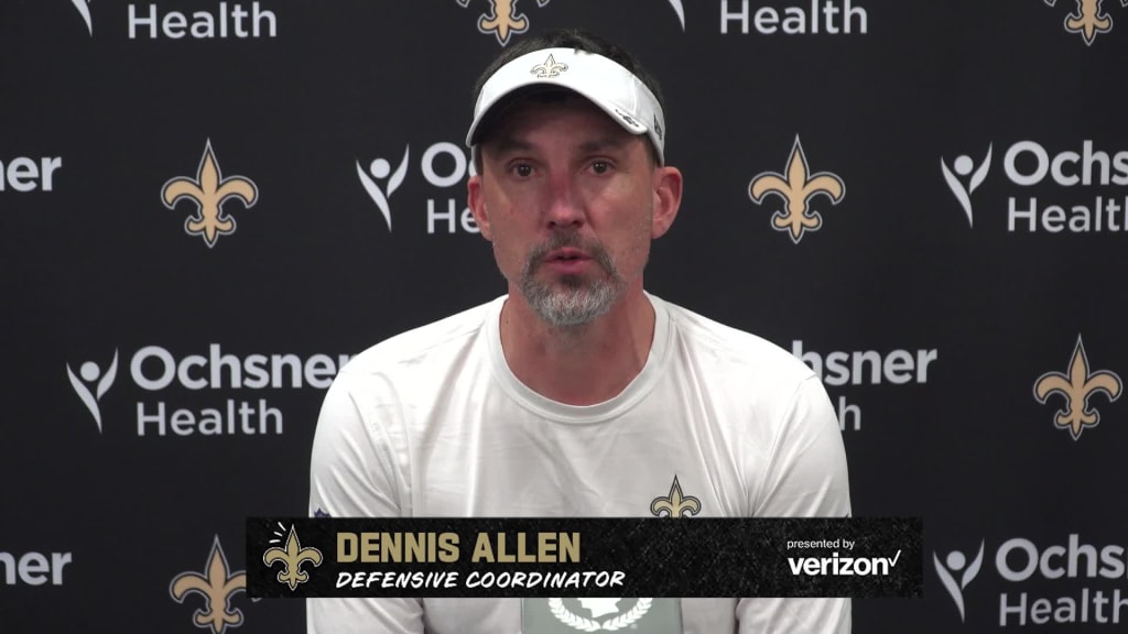 August 1, 2019: New Orleans Saints defensive coordinator Dennis Allen  watches as his defensive players go