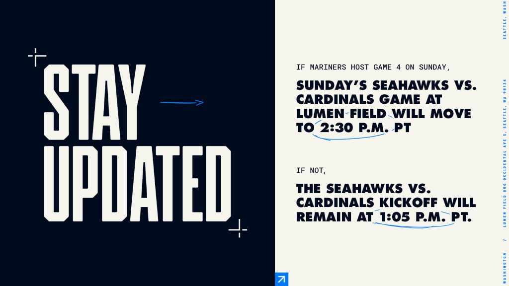 Kickoff for Cardinals-Seahawks game on Sunday will be moved back if  Mariners force Game 4 in ALDS vs. Astros