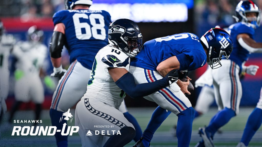 Seattle Seahawks linebacker Uchenna Nwosu lines up on defense during an NFL  football game against the New Orleans Saints in New Orleans, Saturday, Oct.  8, 2022. (AP Photo/Derick Hingle Stock Photo - Alamy