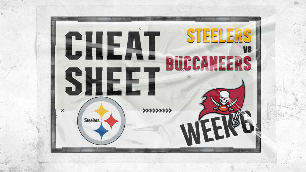 Buccaneers vs Steelers Fantasy Football Worksheet, Week 6