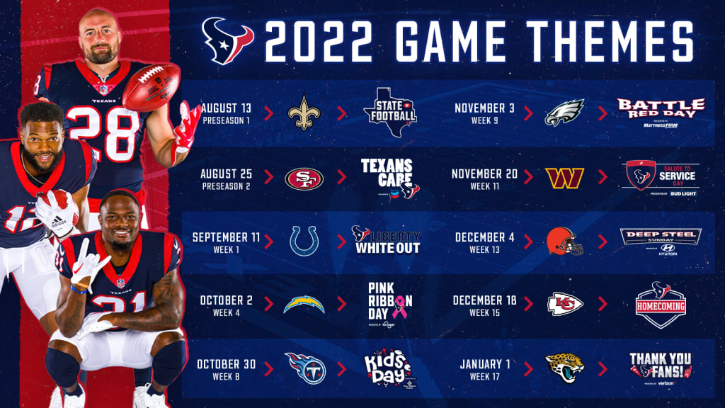 2022 houston texans football schedule