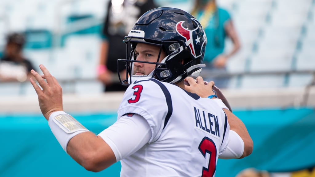 Houston Texans quarterback Kyle Allen passes during the first half