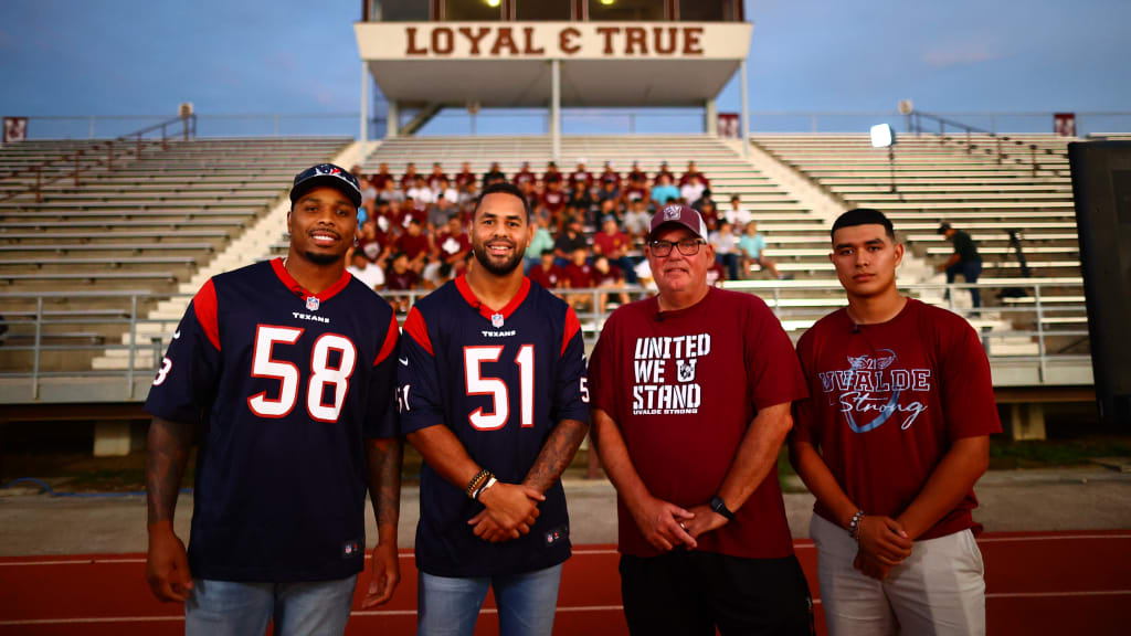 Texans surprise Uvalde High School football team with new uniforms 