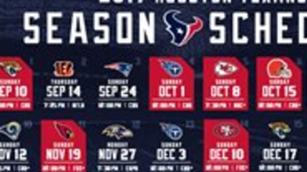 Texans vs. Bengals 2017: Start time, TV schedule for 'Thursday Night  Football' 