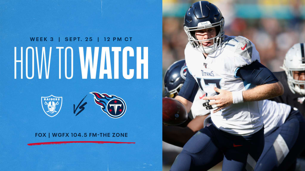 How to Watch Raiders vs. Titans Live on 09/25 - TV Guide