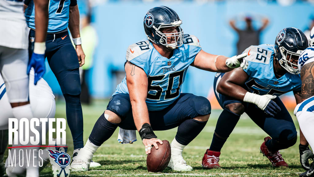 Tennessee Titans center Ben Jones (60) lies on the field after an