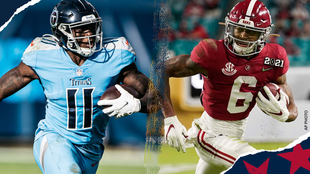 In NFL Draft Commercial, Titans WR A.J. Brown Calls Alabama's DeVonta Smith  an “Absolute Beast”