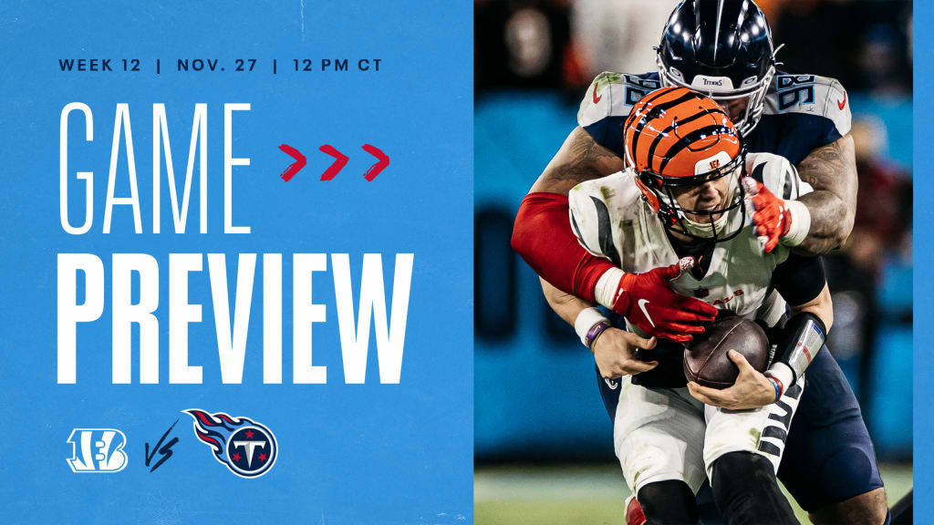 Game Preview: Titans Host Bengals in Week 4; Game Televised on Fox