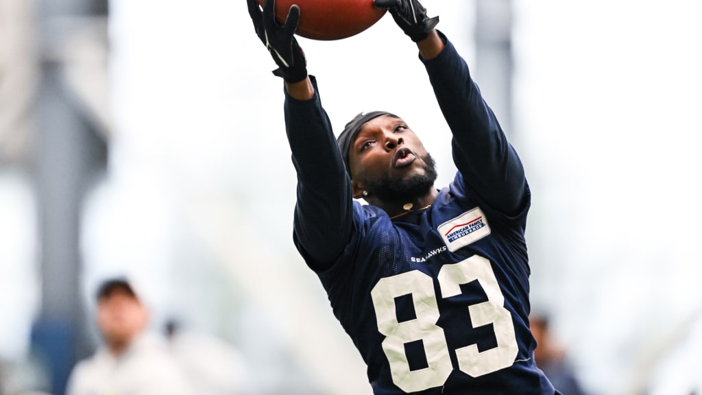 Seattle Seahawks wide receiver Dareke Young (83) gets set during an NFL  football game against the